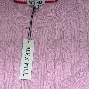 Alex Mill Light Pink Cable Knit Sweater